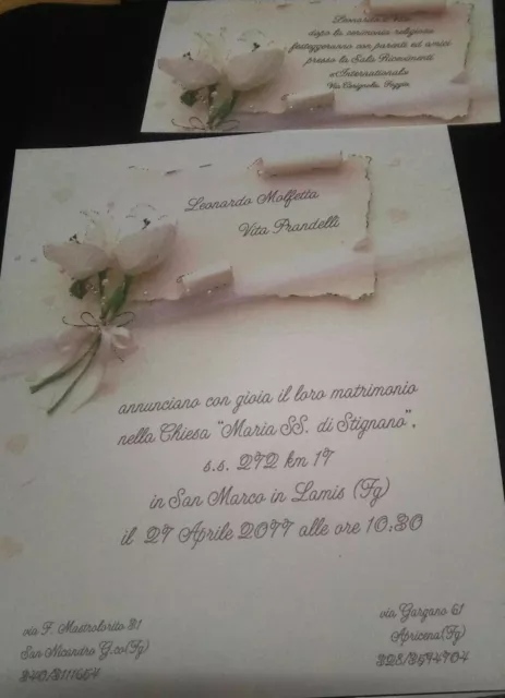 PARTECIPAZIONI INVITI MATRIMONIO Pieghevole 2 Pezzi Vari Tipi Busta EUR  1,30 - PicClick IT