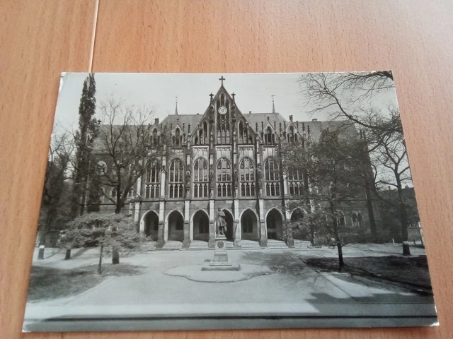 Alte Postkarte Dresden Kreuzschule 1864_65 vor der Zerstörung 1945 gel m. Marke