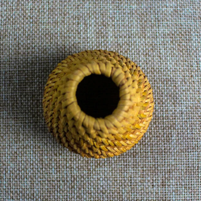 2 PIEZAS Soporte para Tapa de Tetera de Ratán Creativo Tapa de Té Bandeja Hecho a Mano Ceremonia del Té Ac