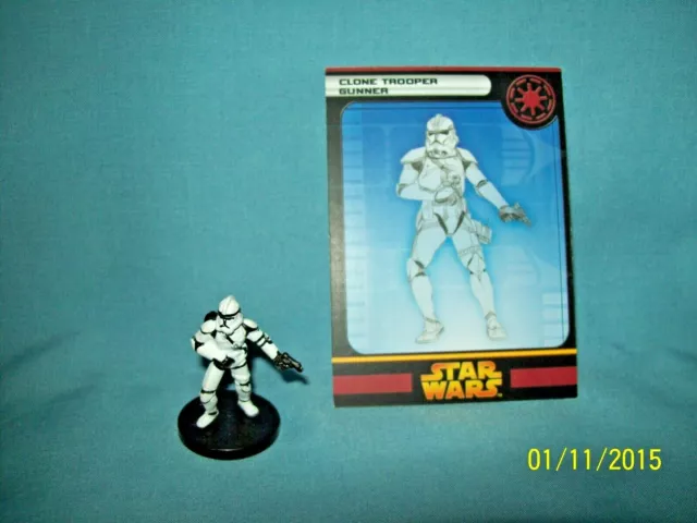WotC Star Wars Miniatures Clone Trooper Gunner, RotS 11/60, Republic, Common