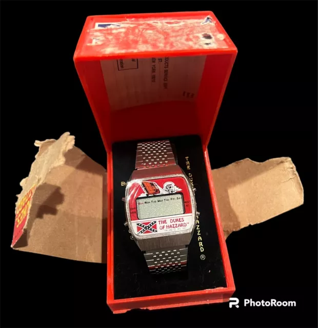 1981 Vintage Dukes Hazzard LCD Quartz Watch Unisonic In Original Box Sold As Is