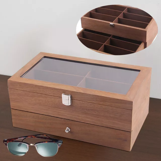Sunglass Organizer Box Eyeglass Display Case 2 Layer 12Bits Gift Glasses Storage