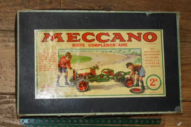 ANCIENNE BOITE MECCANO 1930 ? N°2  2A fabriqué en Angleterre notices + pièces