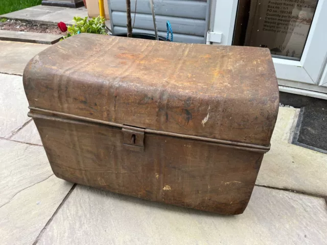 Vintage Large Metal Box Trunk Steampunk