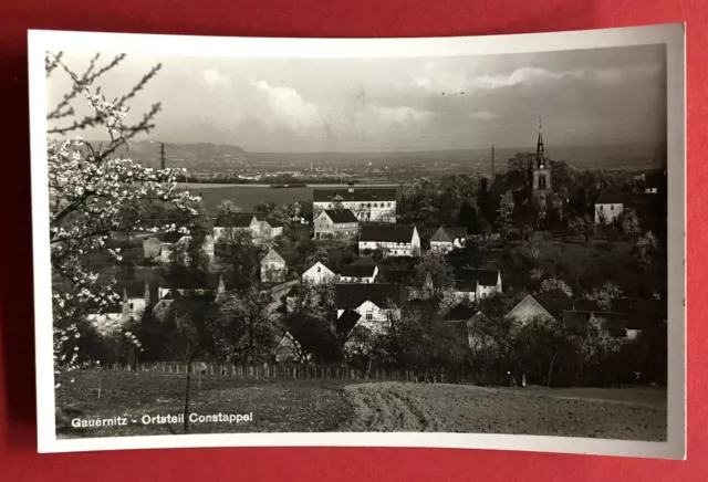 Foto AK GAUERNITZ bei Meissen um 1935 Ortsansicht mit Kirche ( 73090