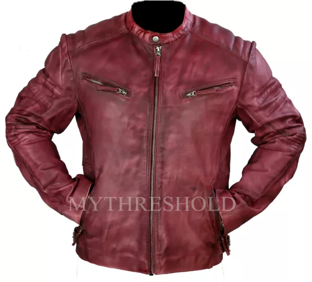 Giacca Biker In Vera Pelle Vintage Da Uomo Vintage Cafe Racer