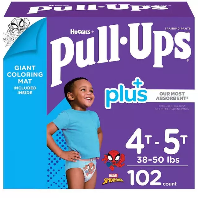 HUGGIES PULL-UPS PLUS Training Pants For Girls 4T-5T 102 CT $54.99