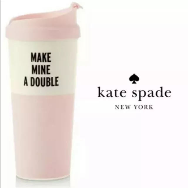 kate spade ny Make Mine a Double Insulated Thermal Travel Mug Tumbler 16 Oz EUC