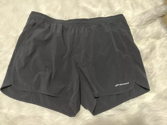 Brooks Shorts Womens XL Black 5” Inseam Dri Layer Lined Running Athletic