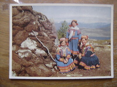 Cp postcard postcard norway lapp girls at the kvenangsfjell