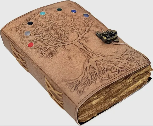 Leather Journal Gemstone Tree Of Life