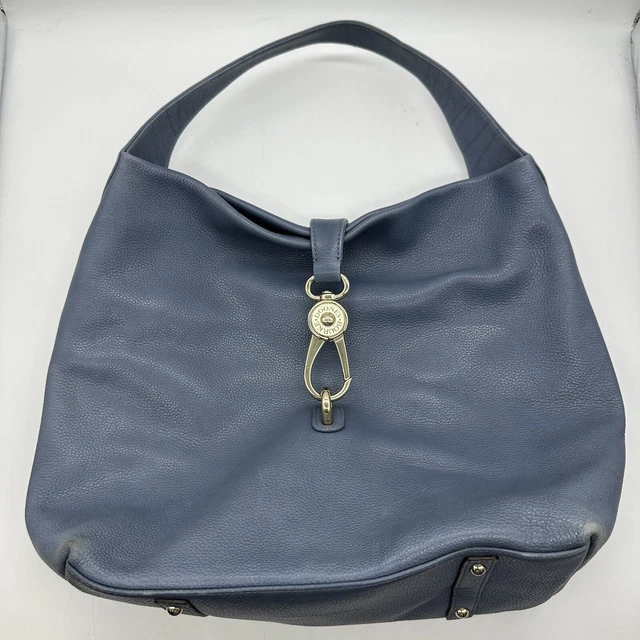 DOONEY BOURKE Belvedere Blue Leather Logo Lock Tote Purse Bag