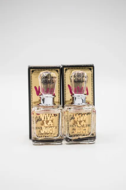 2 Viva La Juicy Gold for Women by Juicy Couture EDP SPLASH 5 ML- New - BOXED X 2