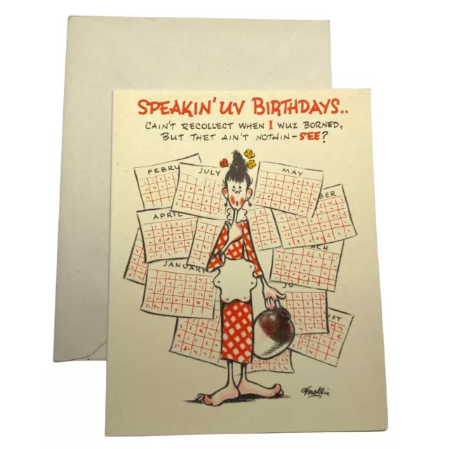 Hillbilly Happy Birthday Vintage Greeting Card Unused Jezzy Belle 1947 ARS SACRA