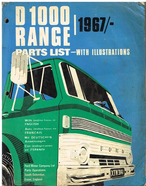 FORD DSERIES TRUCK Original 1967 Factory Parts Catalogue (Gb D F E