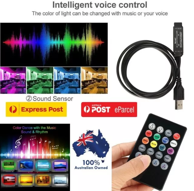 1X Remote Music Controller Adaptor For 3528 5050 Smd Rgb Led Strip Light 5V Usb