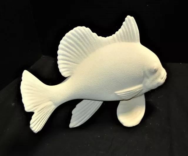 Vintage Textured Matte Ceramic Pottery FISH Figurine Statue Koi Carp NAUTICAL