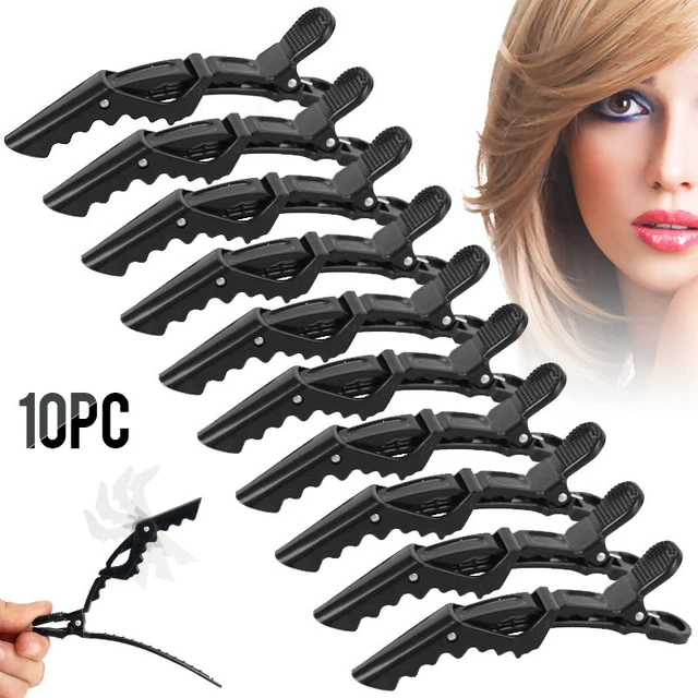 10 pz clip per capelli coccodrillo in plastica salone parrucchiere sezione opaca morsetti AC