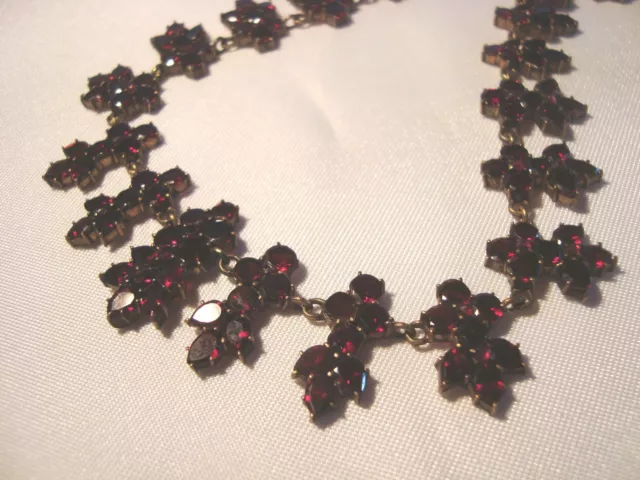 alte Granat Kette Collier Collierkette Halskette um 1900 Cranatcollier / MM 326 3