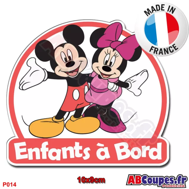 Sticker autocollant Enfants à Bord - Mickey Minnie Bébé Voiture Auto - P014