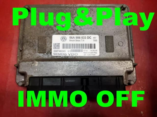 IMMO OFF / Plug&Play VW Golf Plus 1.6 ECU 06A906033DC - FAST COURIER