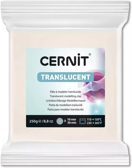 Cernit Polymerpaste, Polymer, transluzentes weiß, 250g Modelliermasse