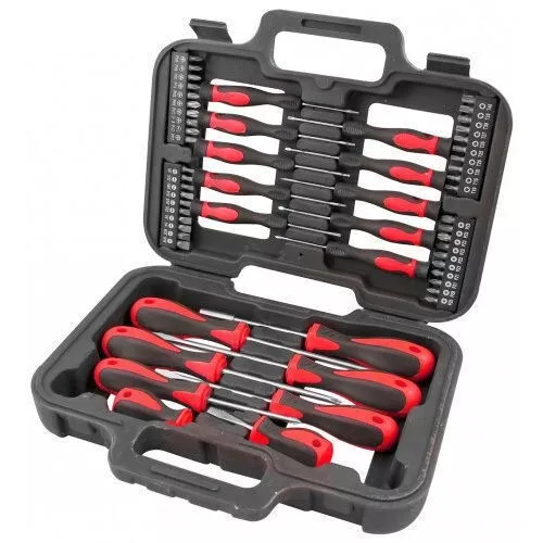 58Pc Mechanics Screwdriver Bits Set Philips Flat Slot Precision Torx Pozi + Case