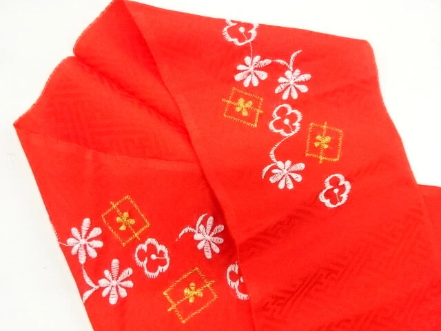 6487603: Japanese Kimono / Antique Han-Eri For Kids / Embroidery / Flower