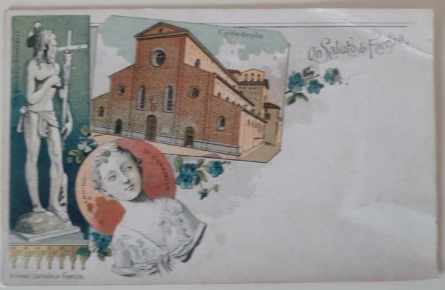 Cartolina ricordo Faenza RAVENNA Verdurine Floreale Cattedrale Dorso Indiviso