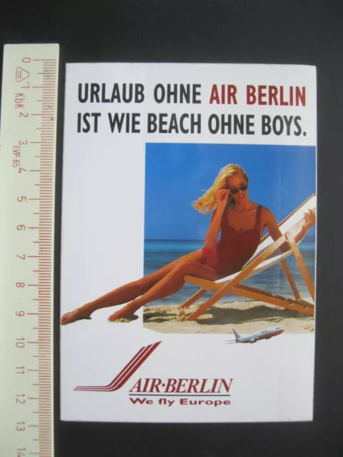 AIR BERLIN Fluggesellschaft airline Sticker Aufkleber Werbung Reklame