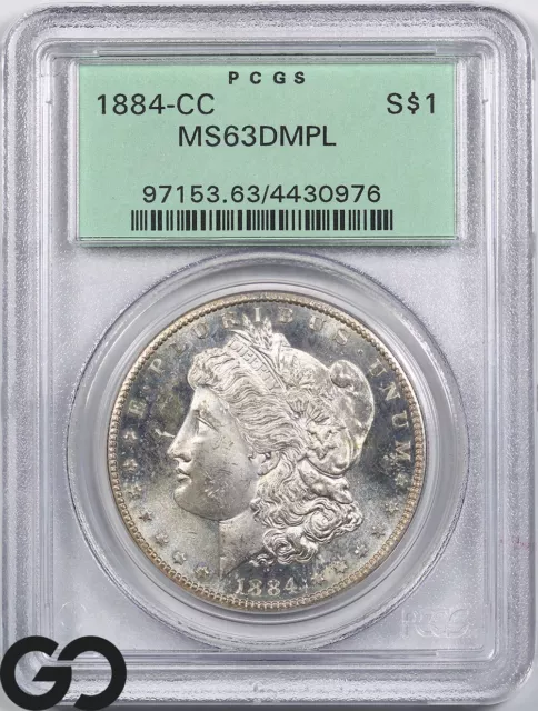 1884-CC Morgan Silver Dollar, Deep Mirror PROOF-Like, PCGS MS 63 DMPL * Nice!