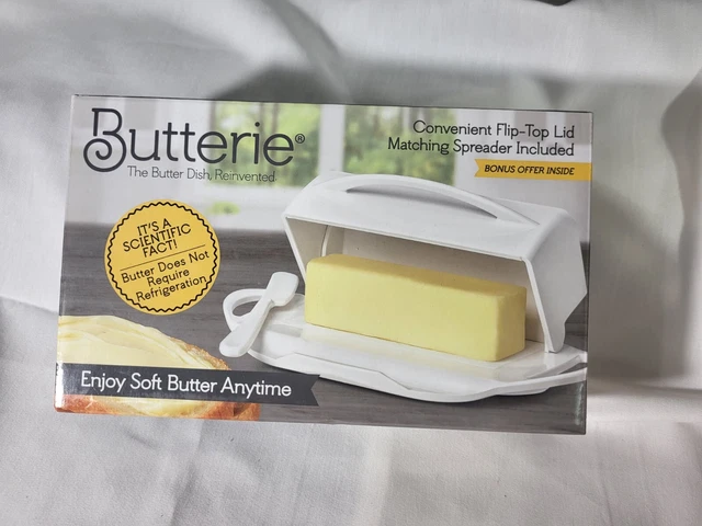 Butterie abatible plato de mantequilla a prueba de roturas con esparcidor a juego - Toupe Nuevo en caja