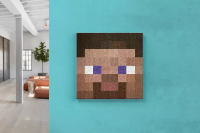 Minecraft Steve Canvas Print - Large Minecraft Artwork Wall Art for Kids