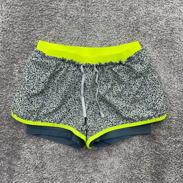 Nike Shorts Womens Small Full Flex 2 in 1 Running Splatter Spot Dri-Fit 659400