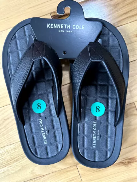 KENNETH COLE NEW York Men’s Black Sandal Flip Flops Size 8 New With ...