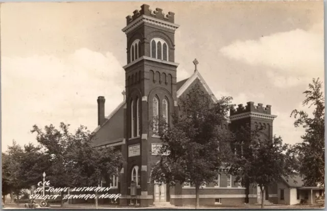 1930s SEWARD, Nebraska RPPC Real Photo Postcard "ST. JOHN'S LUTHERAN CHURCH"