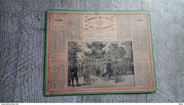 calendrier 1904 almanach des postes pavillon chinois du bois de boulogne paris