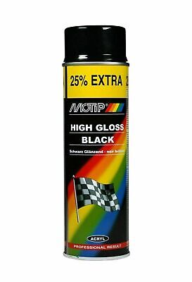 Recubrimiento de pintura en aerosol para automóvil Motip de alto brillo acrílico negro 500 ml