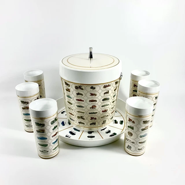 VINTAGE WEST BEND Plastic Thermo-Serv Ice Bucket Cups & Glasses