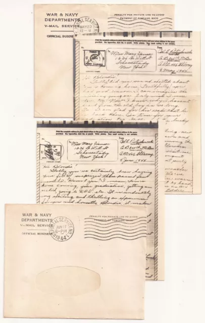 WWII Anzio Battle 805th Tank Destroyer Battalion V-Mail Letters. Italy 1944