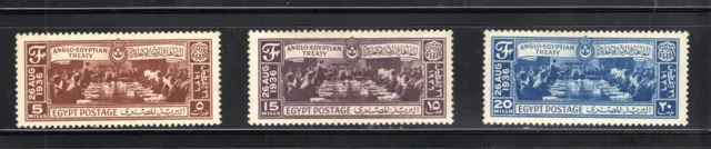 Egypt Stamp Scott #203-205, Signing of Treaty, OG, MNH, SCV$3.55