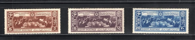 Egypt Stamp Scott #203-205, Signing of Treaty, OG, MNH, SCV$3.55