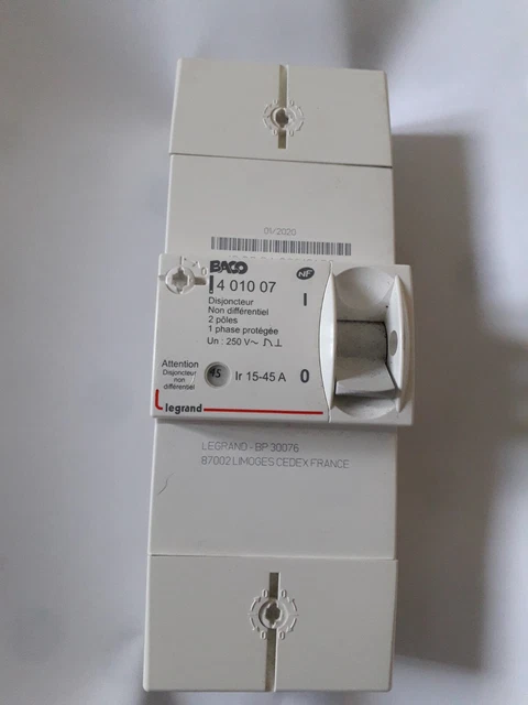 Disjoncteur non Différentiel Legrand 15-45A