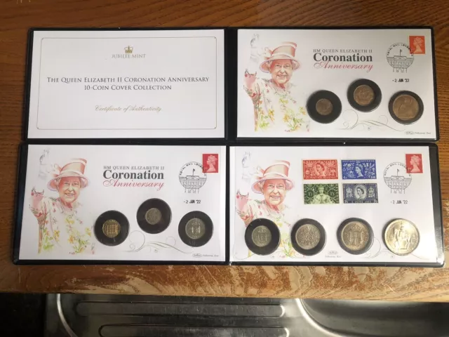 Jubilee Mint Queen Elizabeth II Coronation Anniversary 10 Coin Cover Collection