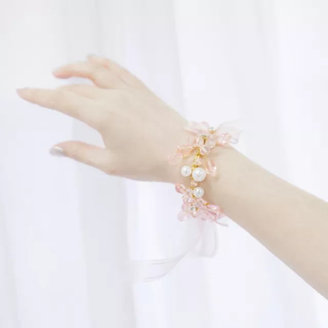 Prom Crystal Hand Flower Wedding Bridal Wrist Super Beautiful