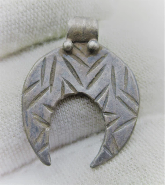 A112 Circa 900 - 1100 Ad Viking Era Norse Silver Lunar Amulet Wearable Artefact