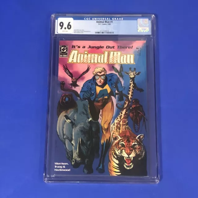 ANIMAL MAN #1 CGC 9.6 1ST SOLO APPEARANCE Buddy Baker Grant Morrison COMIC 1988