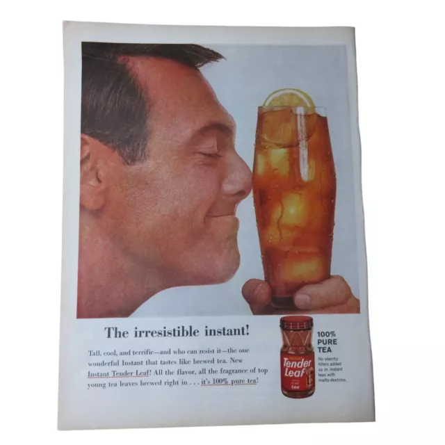 1963 Tender Leaf Instant Ice Tea / AC Spark Plug  - Vintage Print Ad