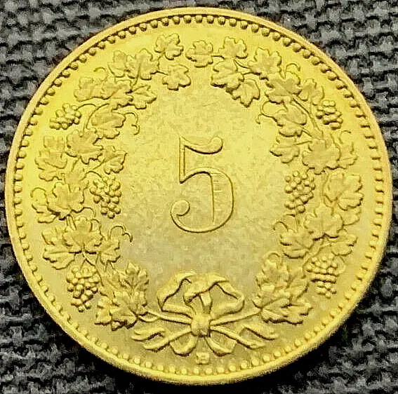 2008 Switzerland 5 Rappen Coin BU UNC  High Grade World Coin   #X161