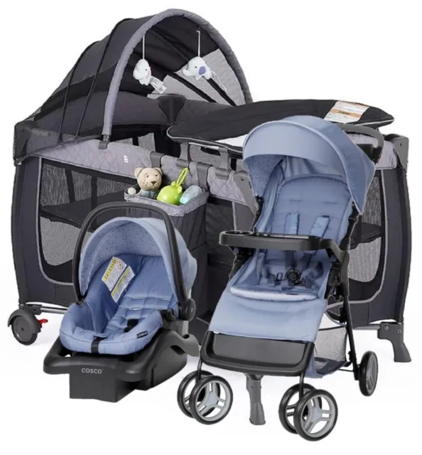 Baby Boy Blue Combo Stroller With Car Seat Infant Playard Newborn Travel System